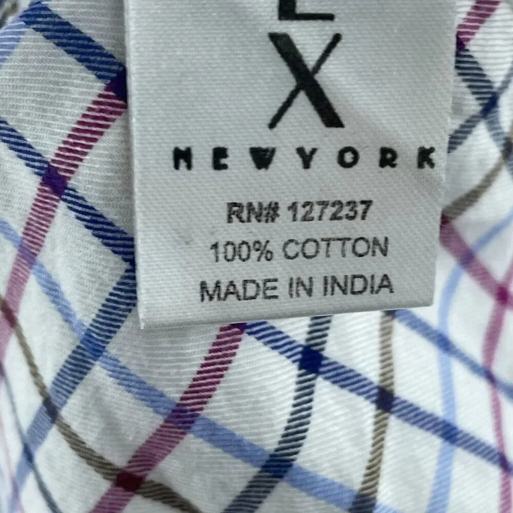 ALX New York Mens Long Sleeve Checkered Button-Down Shirt L 0764 - Picture 4 of 8